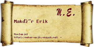 Makár Erik névjegykártya